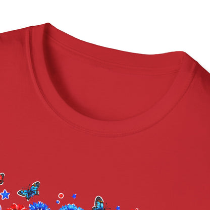 America 250th Birthday T-Shirt – July 4, 1776–2026 Patriotic Floral Tee
