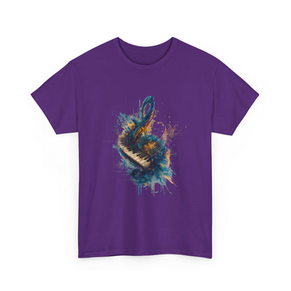 Abstract Music Keyboard Splash T‑Shirt — Watercolor Art Tee