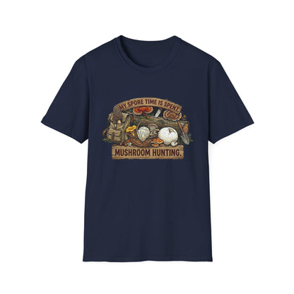 Mushroom Hunting T-Shirt — 'My Spore Time Is Spent' For Foragers & Outdoor Lovers