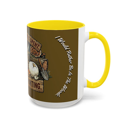 Mushroom Hunting Coffee Mug – "My Spore Time Is Spent" Rustic Forager Accent Mug