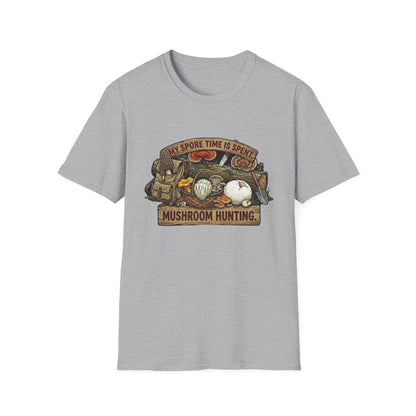Mushroom Hunting T-Shirt — 'My Spore Time Is Spent' For Foragers & Outdoor Lovers