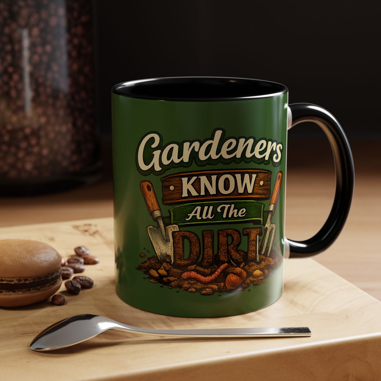 Gardener’s Know All the Dirt Accent Coffee Mug – Funny Gardening Coffee Cup (11/15oz)