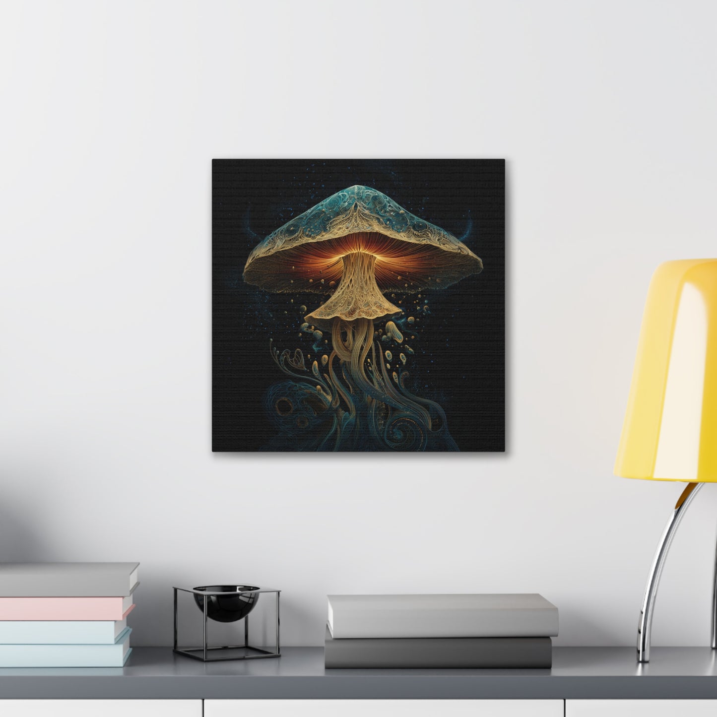 Mind Awakening -Mushroom Canvas Art, Stretched Wall Decor, Bohemian Home Decor, Psychedelic Wall Art, Nature-Inspired Art