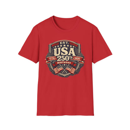 USA 250th Birthday T-Shirt — 1776-2026 Retro American Celebration Tee