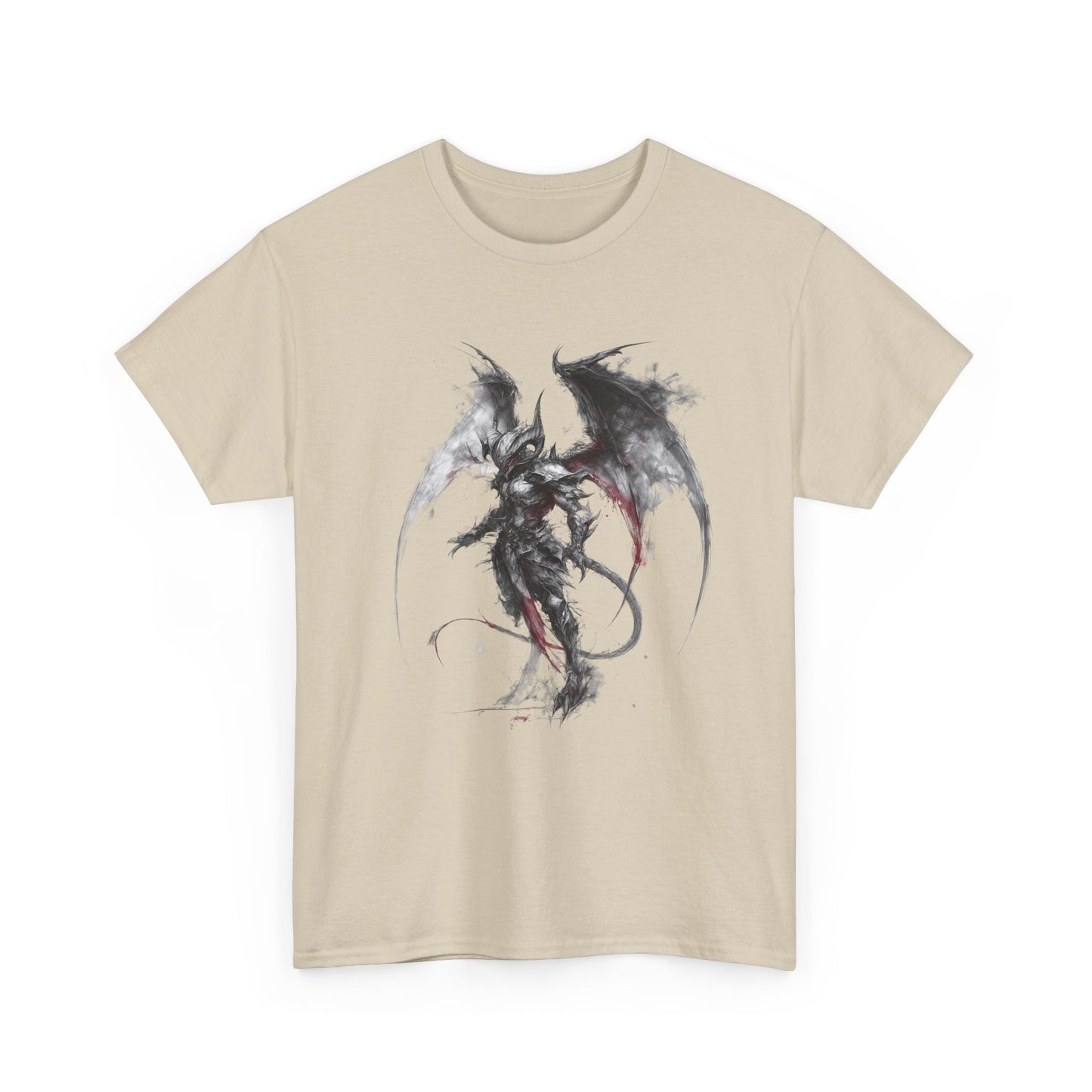 Dragon Warrior Art T-Shirt — Dark Ink Fantasy Demon Graphic Tee