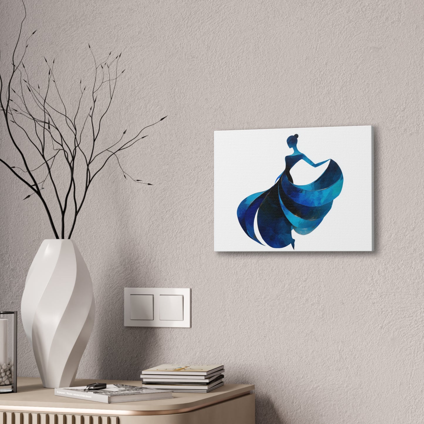 Dancing with the Water Series #4 -Elegant Silhouette Canvas Wall Art, Abstract Decor for Home, Gift for Women, Living Room Artwork, Dance Theme Decoration