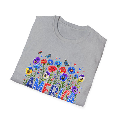 America 250th Birthday T-Shirt – July 4, 1776–2026 Patriotic Floral Tee