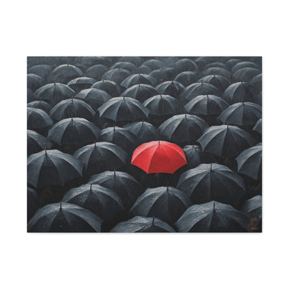 Chromatic Defiance: Umbrella Rebellion, Urban Contrast Photography--1aceswild.myshopify.com