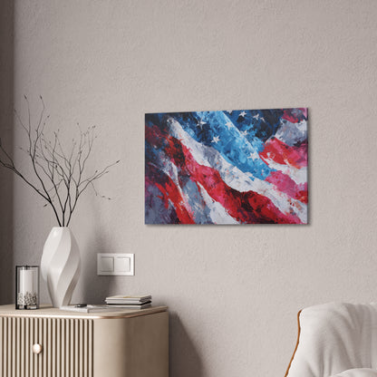Patriotic Canvas Wall Art - American Flag Decor, USA Art, Independence Day Decoration, Gift for Veterans, Home Wall Decor