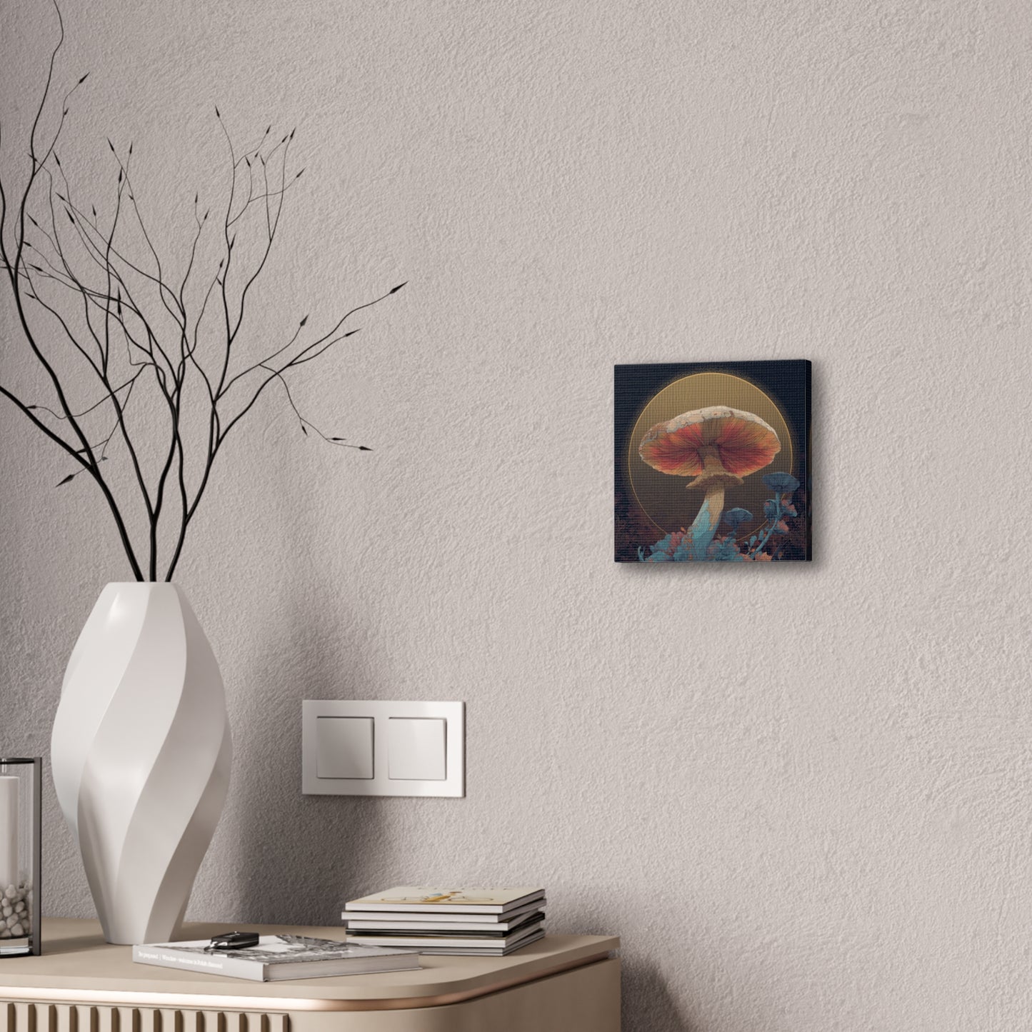 Surreal Shroom -Mushroom Canvas Art, Stretched Wall Decor, Bohemian Home Decor, Psychedelic Wall Art, Nature-Inspired Art