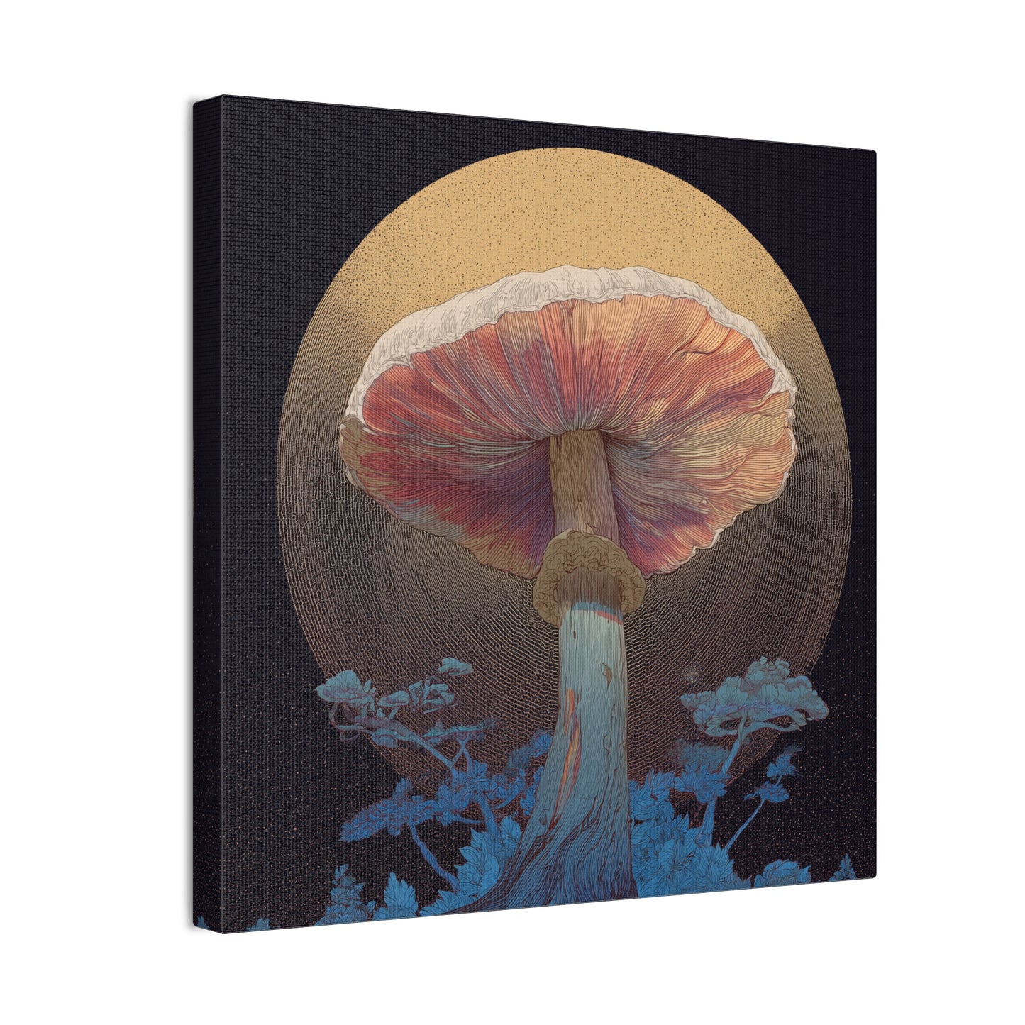 Forest Light -Mushroom Canvas Art, Stretched Wall Decor, Bohemian Home Decor, Psychedelic Wall Art, Nature-Inspired Art