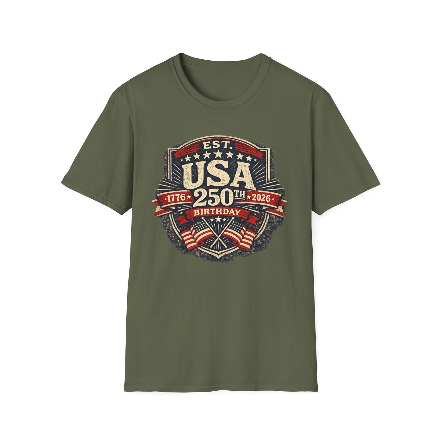 USA 250th Birthday T-Shirt — 1776-2026 Retro American Celebration Tee