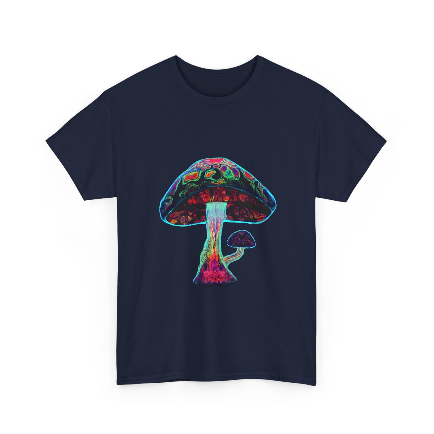 Tie Dye Psychedelic Mushroom 3 -Tee, Unisex Heavy Cotton T-Shirt, Vibrant Graphic Shirt, Perfect for Festivals, Eco-friendly Gift, Casual Wea
