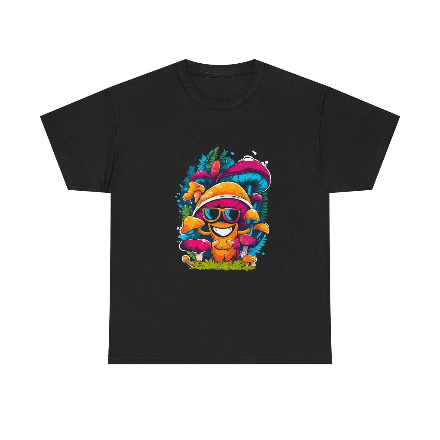 Mushroom Dude -Tee, Unisex Heavy Cotton T-Shirt, Vibrant Graphic Shirt, Perfect for Festivals, Eco-friendly Gift, Casual Wea