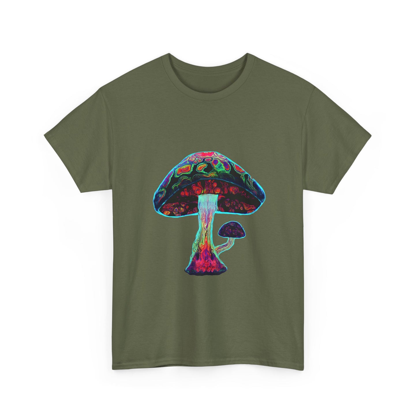 Tie Dye Psychedelic Mushroom 3 -Tee, Unisex Heavy Cotton T-Shirt, Vibrant Graphic Shirt, Perfect for Festivals, Eco-friendly Gift, Casual Wea