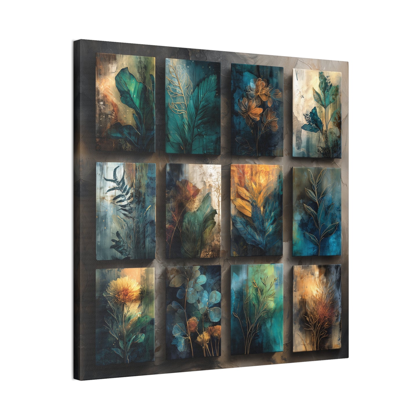 Natures Blue Green Series #3 -Botanical Wall Art, Nature-Inspired Home Décor, Eco-Friendly Canvas Print, Greenery Art Piece, Living Room Wall Hanging