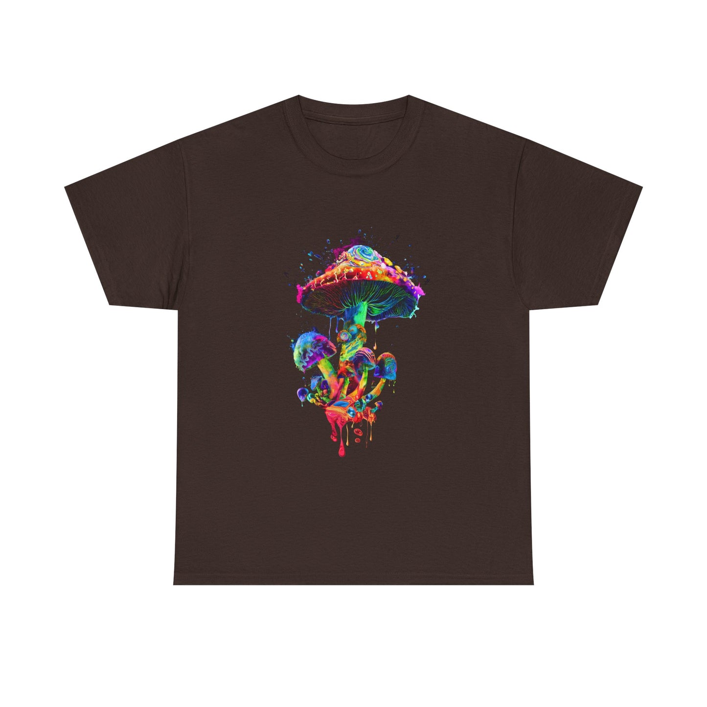 Tie Dye Psychedelic Mushroom 4  -Tee, Unisex Heavy Cotton T-Shirt, Vibrant Graphic Shirt, Perfect for Festivals, Eco-friendly Gift, Casual Wea
