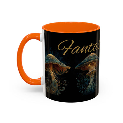 Dark Fantastic Fungi Coffee Mug - Magical Ocean Mushroom Art (11/15oz)