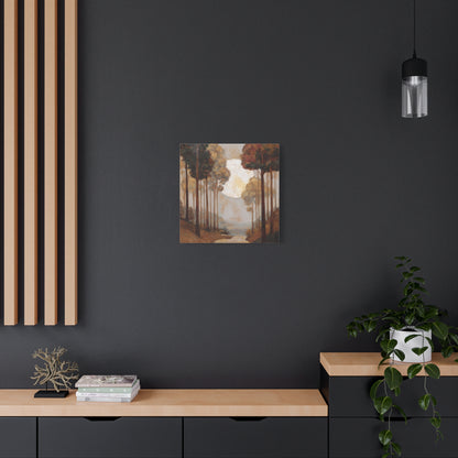 Moonlite Path -Serene Landscape Canvas Art Print, Nature Wall Decor, Rustic Aesthetic, Cozy Living Room Decoration