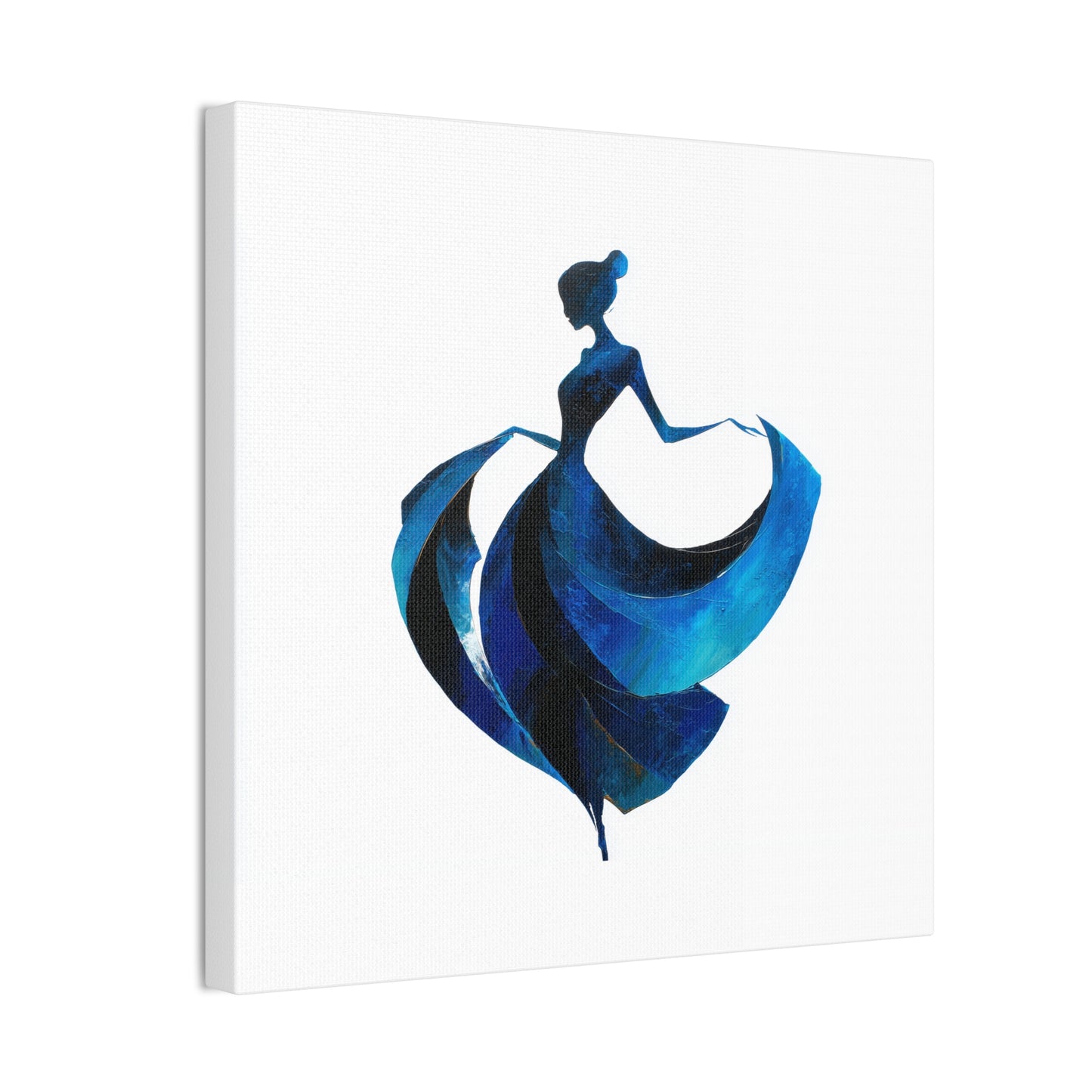 Dancing with the Water Series #2 -Elegant Silhouette Canvas Wall Art, Abstract Decor for Home, Gift for Women, Living Room Artwork, Dance Theme Decoration