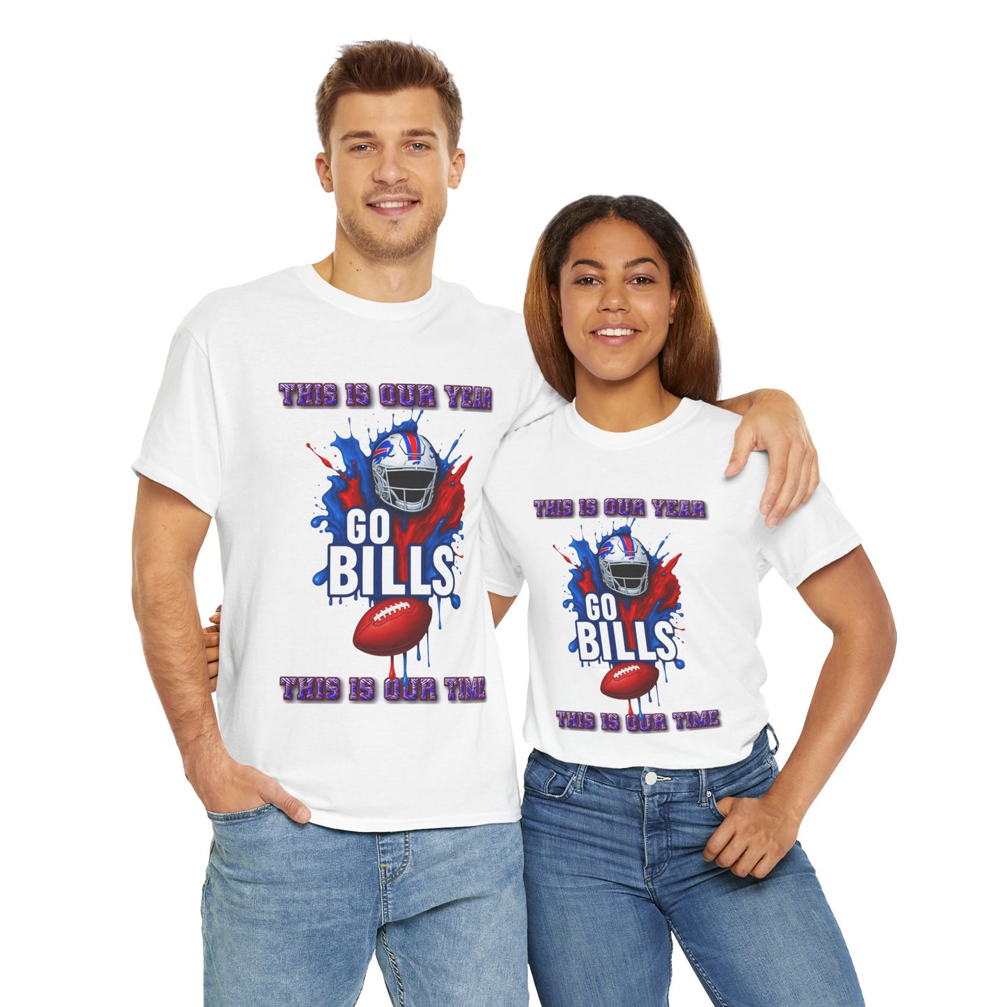 Go Bills Our Year -Football Fan Tee - Unisex Cotton Shirt for Game Day, Sports Events, Tailgating, Gift for Fans, Lightweight Cotton T-shirt