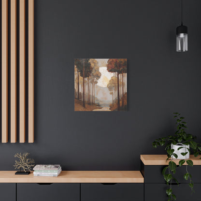 Moonlite Path -Serene Landscape Canvas Art Print, Nature Wall Decor, Rustic Aesthetic, Cozy Living Room Decoration