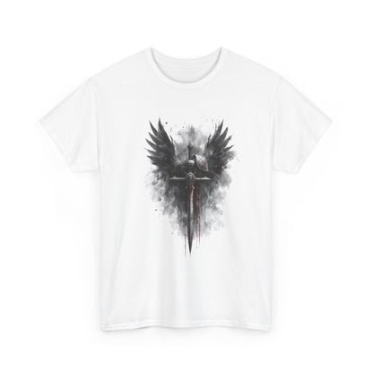 Angel of War T‑Shirt — Gothic Winged Sword Graphic Tee