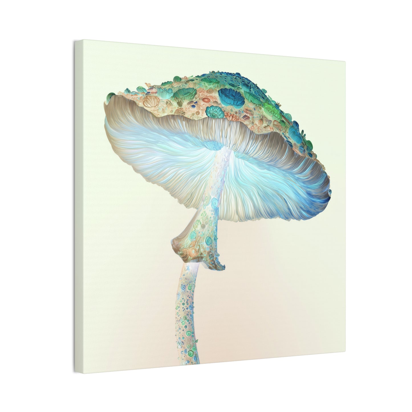 Flower Cap Inverse -Mushroom Canvas Art, Stretched Wall Decor, Bohemian Home Decor, Psychedelic Wall Art, Nature-Inspired Art