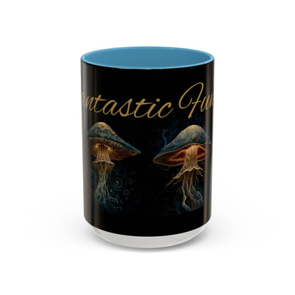Dark Fantastic Fungi Coffee Mug - Magical Ocean Mushroom Art (11/15oz)