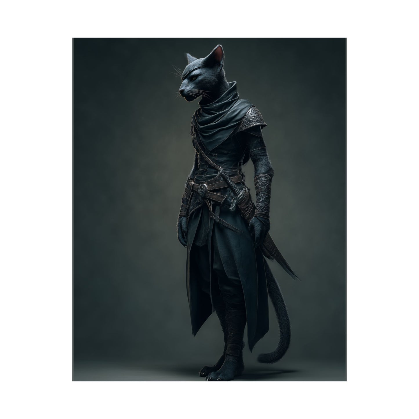 Tabaxi Rogue Satin PAPER POSTER — Dark Fantasy Wall Art