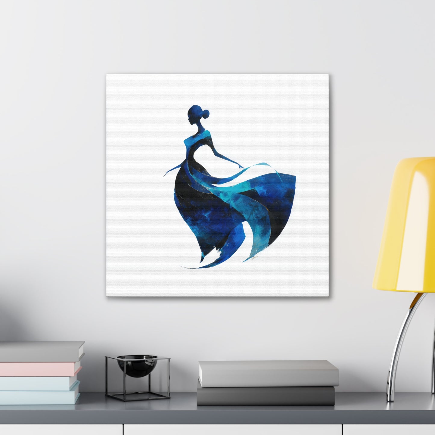Copy of Dancing with the Water Series #5 -Elegant Silhouette Canvas Wall Art, Abstract Decor for Home, Gift for Women, Living Room Artwork, Dance Theme Decoration