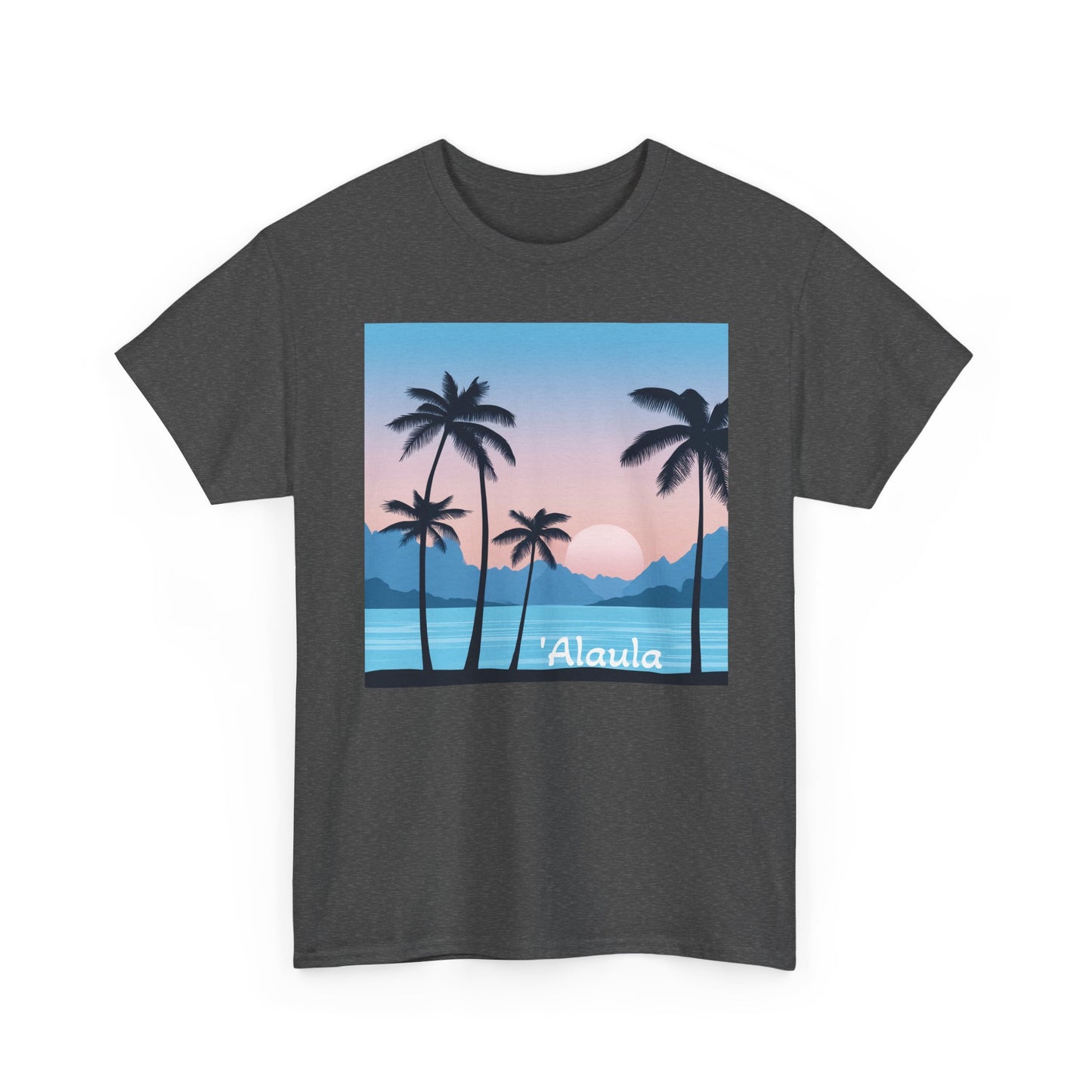 'Alaula Aloha Sunset Tee — Tropical Palm Beach Graphic T-Shirt