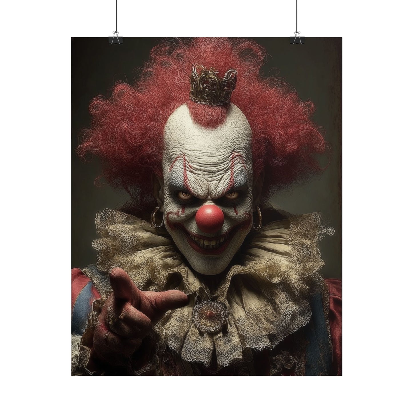 Creepy Clown Rolled Poster, Paper Poster, Unique Decor, Spooky Home Decoration,