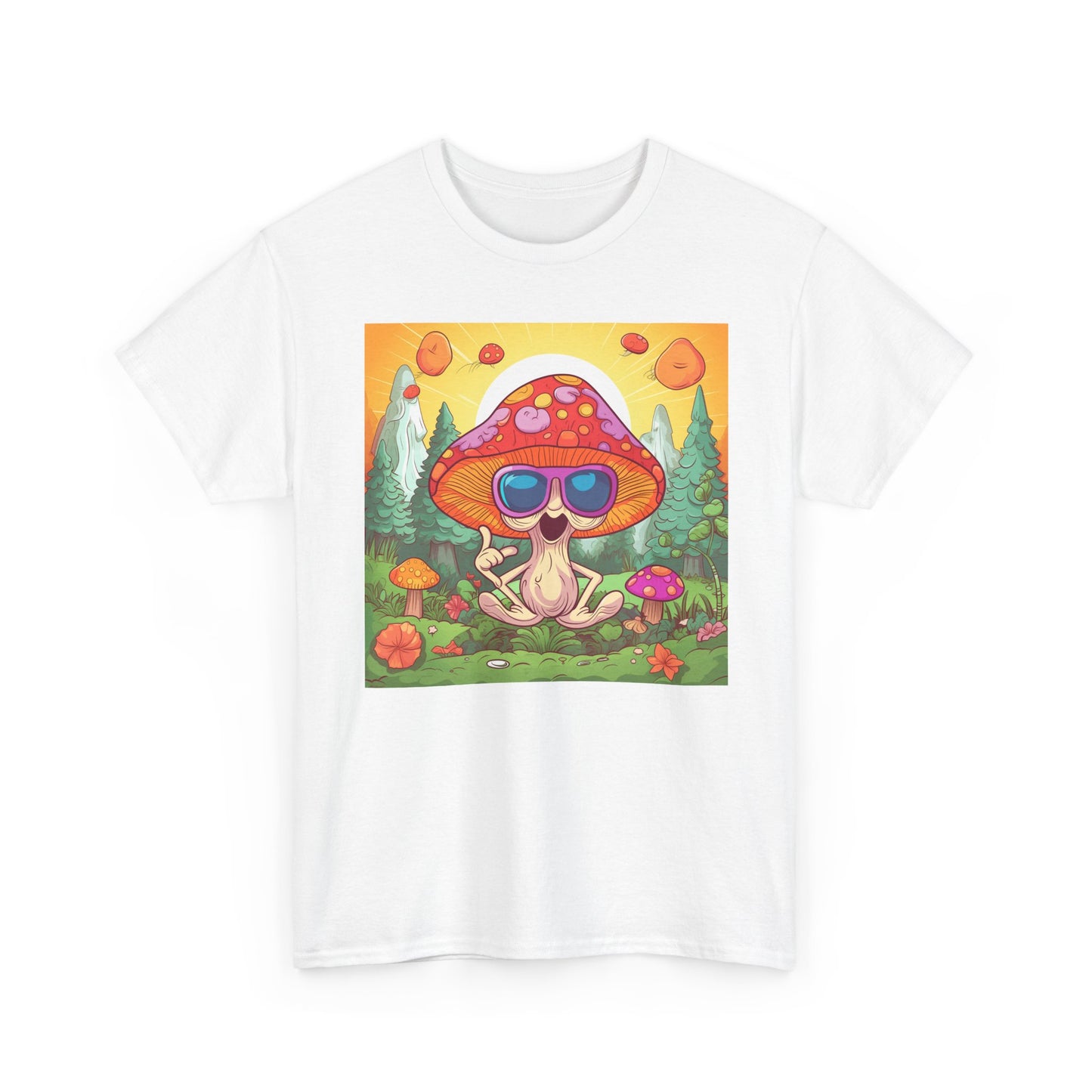 Whimsical Mushroom Tee, Casual T-Shirt, Gift for Nature Lovers, Eco-Friendly Apparel, Unisex Graphic Shirt