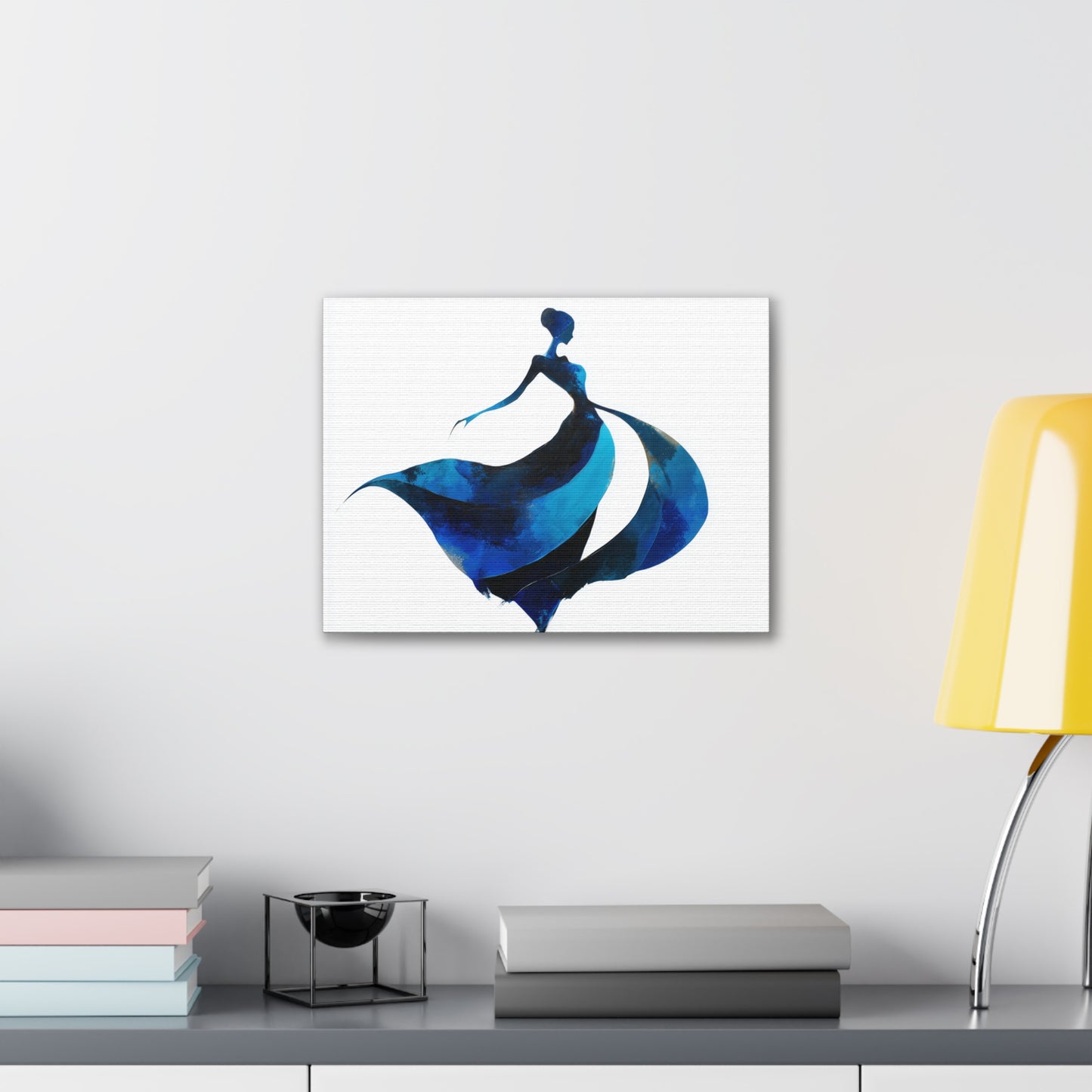Dancing with the Water Series #3 -Elegant Silhouette Canvas Wall Art, Abstract Decor for Home, Gift for Women, Living Room Artwork, Dance Theme Decoration