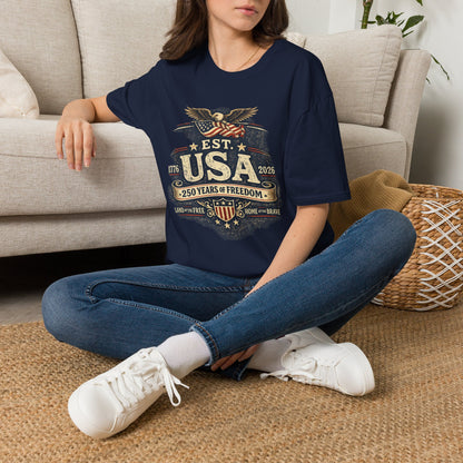 USA Established 1776–2026 Vintage Eagle T-Shirt — 250 Years of Freedom