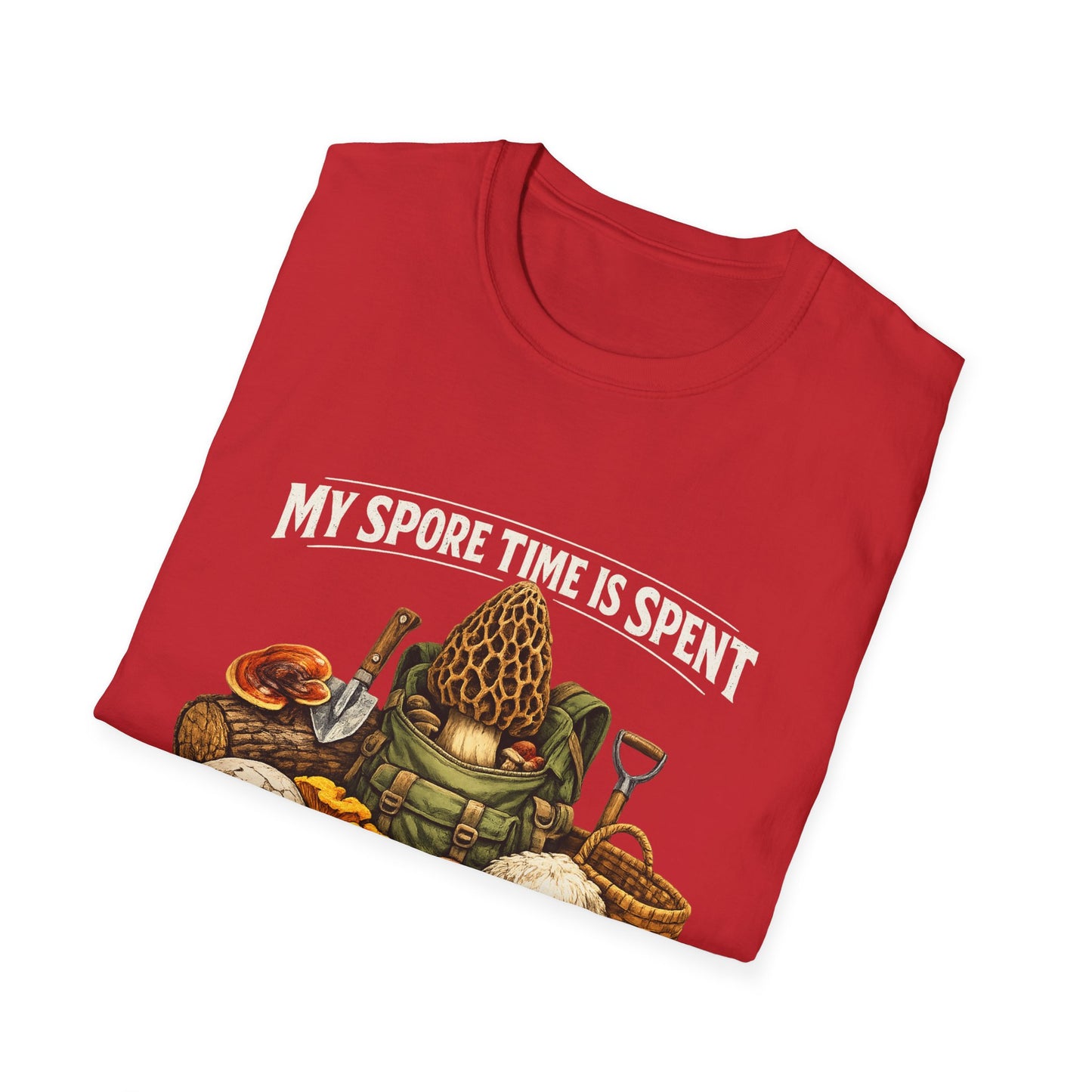 Mushroom Hunting T-Shirt — "My Spore Time Is Spent" For Foragers & Nature Lovers
