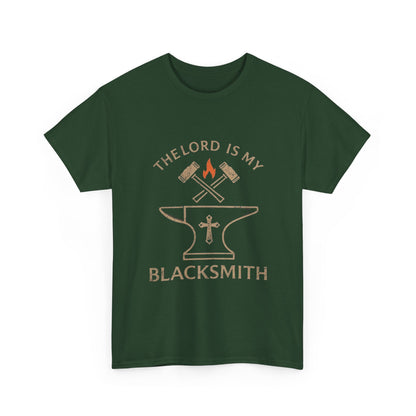 Christian Blacksmith T‑Shirt — "The Lord Is My Blacksmith" Faith Tradesman Tee