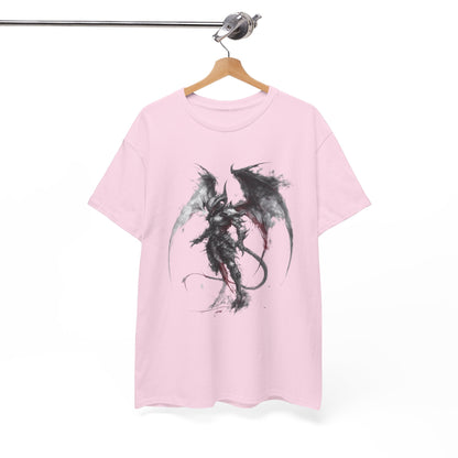 Dragon Warrior Art T-Shirt — Dark Ink Fantasy Demon Graphic Tee