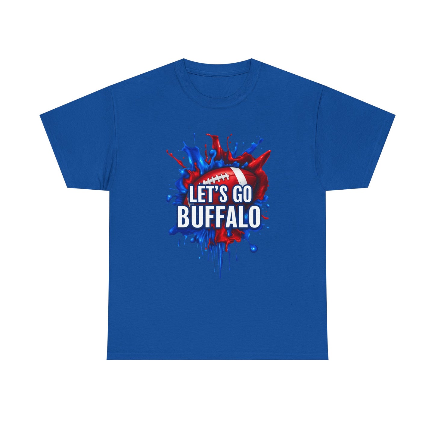 Let's Go Buffalo Splat -Buffalo Sports Fan Tee - Let's Go Buffalo Shirt, Game Day Apparel, Unisex Cotton T-Shirt, Tailgate Wear, Football Team Gear