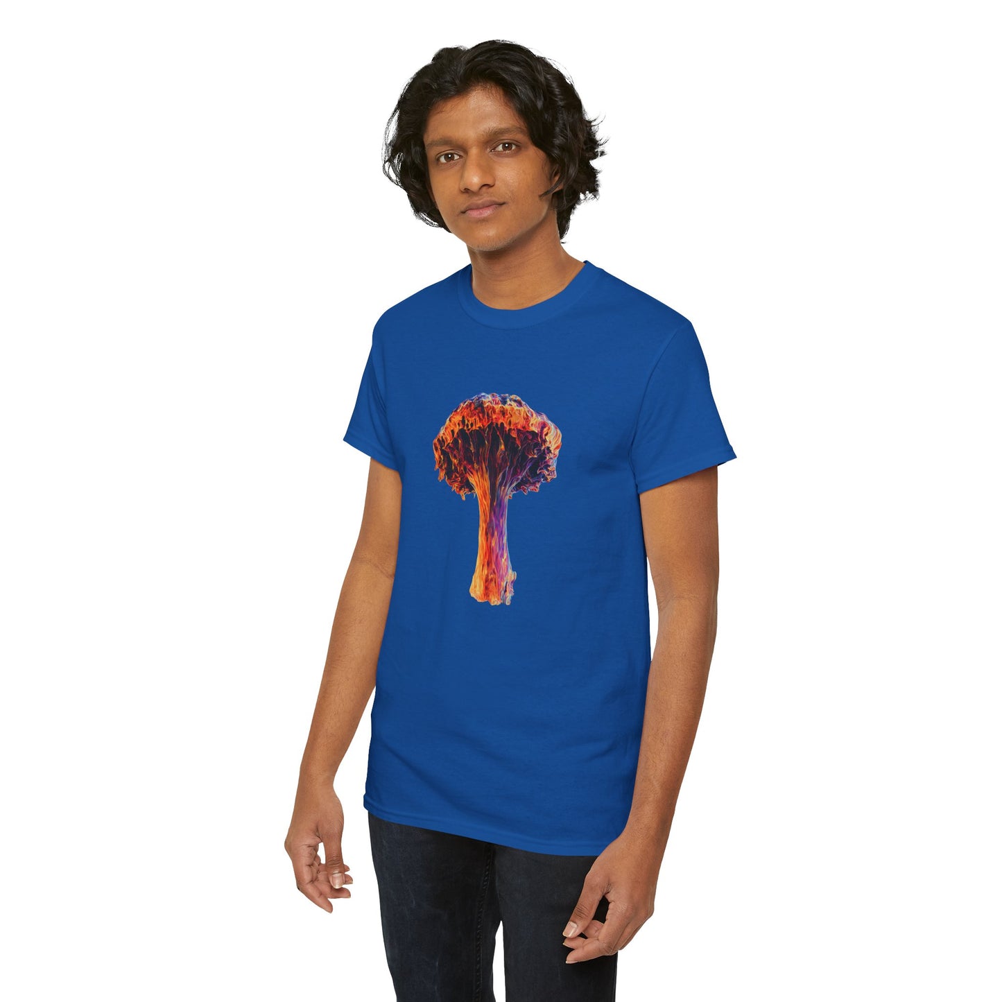Colorful Psychedelic Mushroom 3 -Tee, Unisex Heavy Cotton T-Shirt, Vibrant Graphic Shirt, Perfect for Festivals, Eco-friendly Gift, Casual Wea