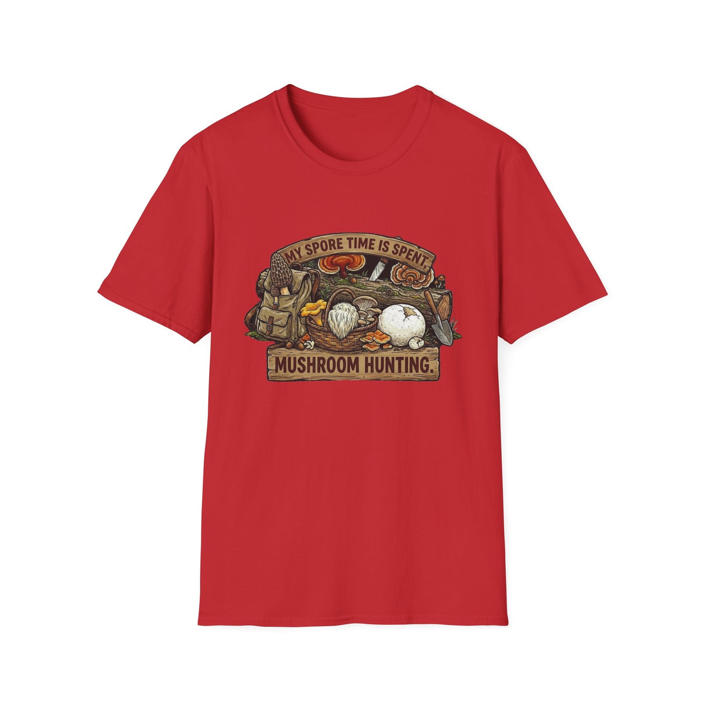 Mushroom Hunting T-Shirt — 'My Spore Time Is Spent' For Foragers & Outdoor Lovers