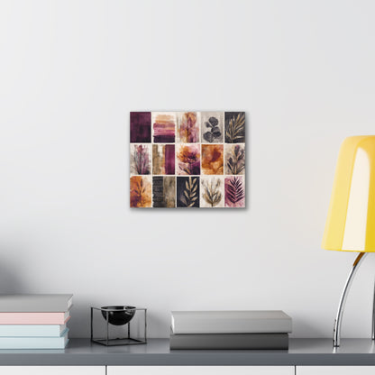 Golden Plum Series #4 Floral Canvas Wall Art, Abstract Flowers Print, Home Decor, Living Room Artwork, Purple and Gold Wall Decor