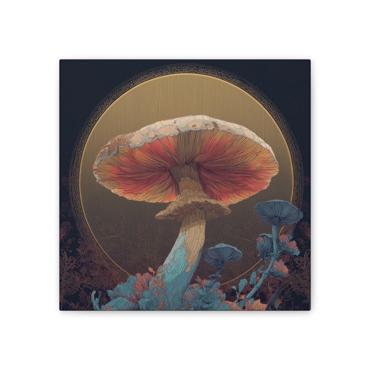 Surreal Shroom -Mushroom Canvas Art, Stretched Wall Decor, Bohemian Home Decor, Psychedelic Wall Art, Nature-Inspired Art