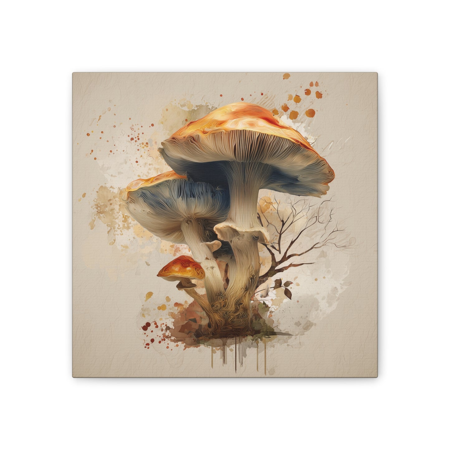 Fruiting Body-Mushroom Canvas Art, Stretched Wall Decor, Bohemian Home Decor, Psychedelic Wall Art, Nature-Inspired Art