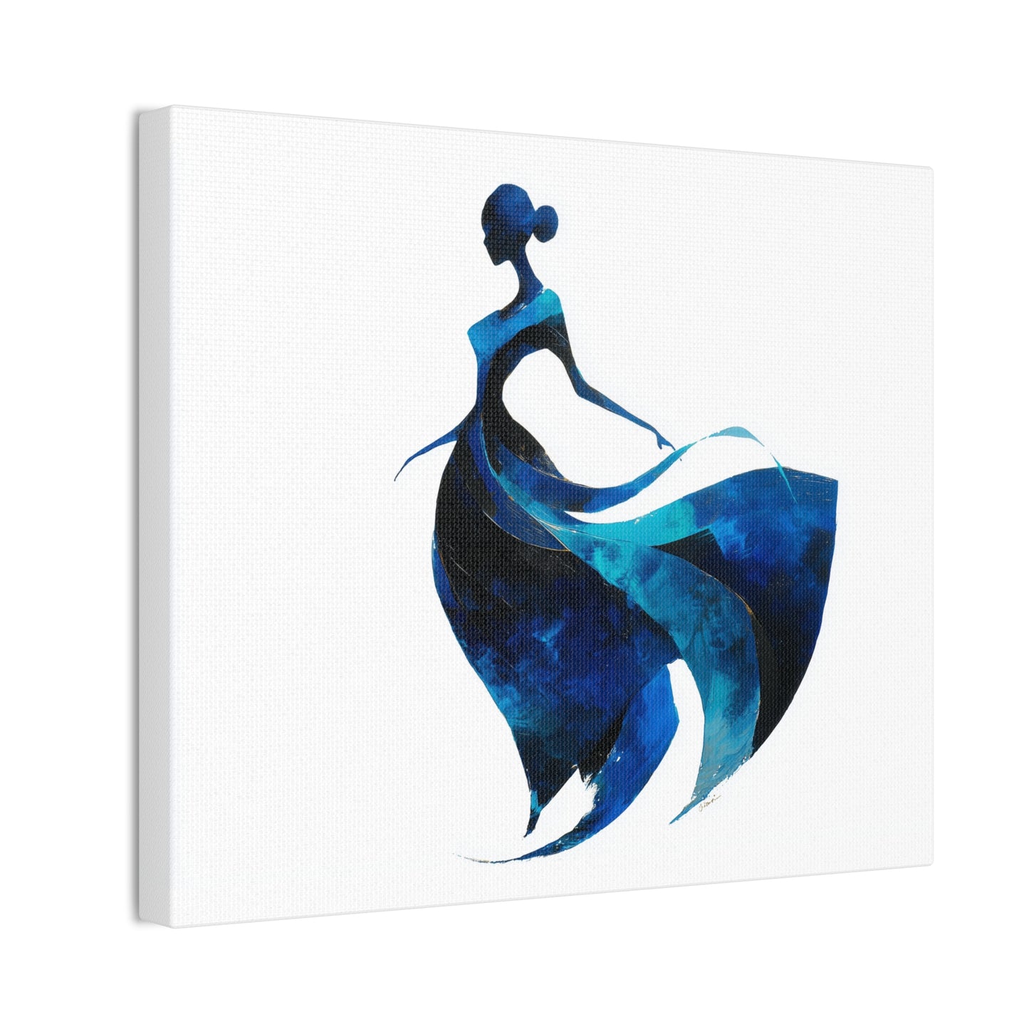 Copy of Dancing with the Water Series #5 -Elegant Silhouette Canvas Wall Art, Abstract Decor for Home, Gift for Women, Living Room Artwork, Dance Theme Decoration