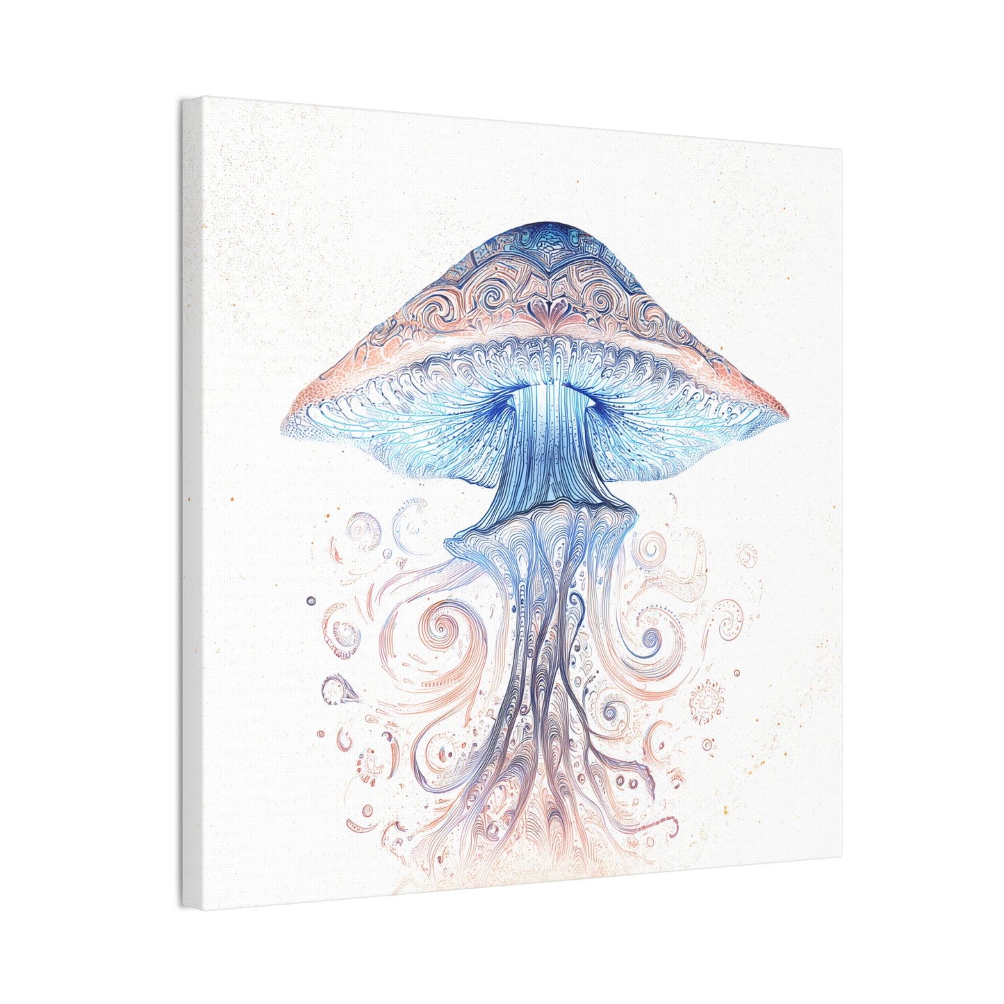 Swirl Light -Mushroom Canvas Art, Stretched Wall Decor, Bohemian Home Decor, Psychedelic Wall Art, Nature-Inspired Art