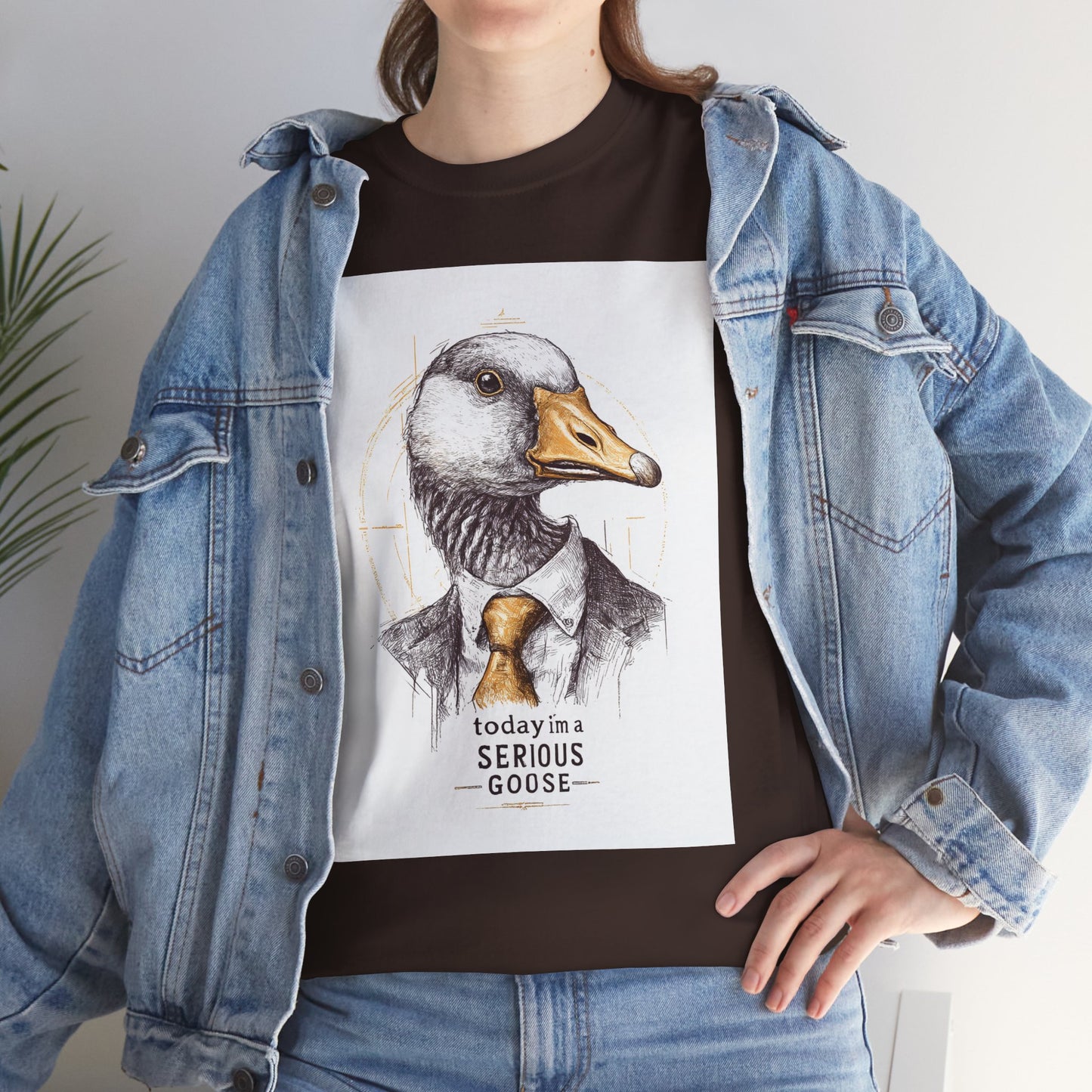 Serious Goose T-Shirt | Funny Animal Tee, Quirky Graphic Tee, Gift for Animal Lovers, Casual Wear, Unique Birthday Gift