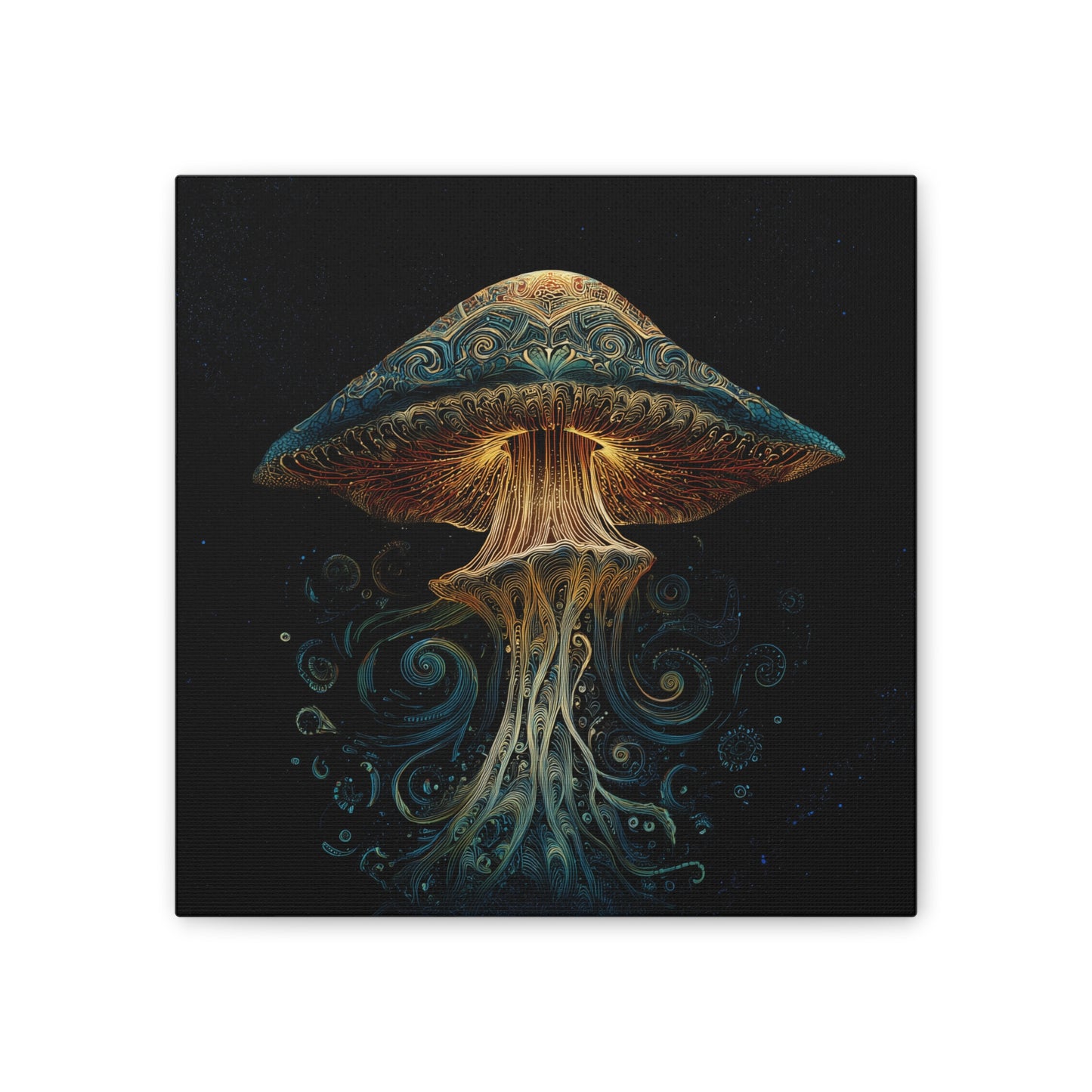 Swirl -Mushroom Canvas Art, Stretched Wall Decor, Bohemian Home Decor, Psychedelic Wall Art, Nature-Inspired Art