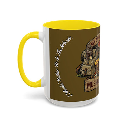 Mushroom Hunting Coffee Mug – "My Spore Time Is Spent" Rustic Forager Accent Mug